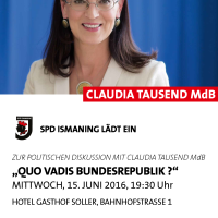 POLITISCHE DISKUSSION MIT CLAUDIA TAUSEND MdB „QUO VADIS BUNDESREPUBLIK?“