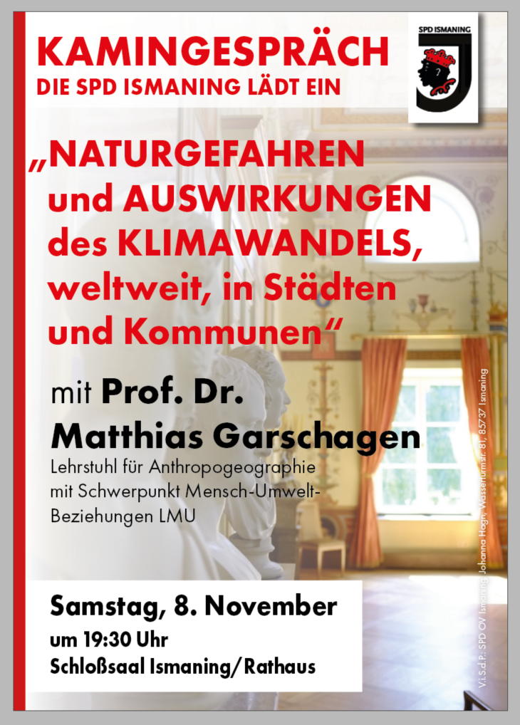 Kamingespräch Naturgefahren und Auswirkungen des Klimawandels, weltweit, in Städten und Kommunen