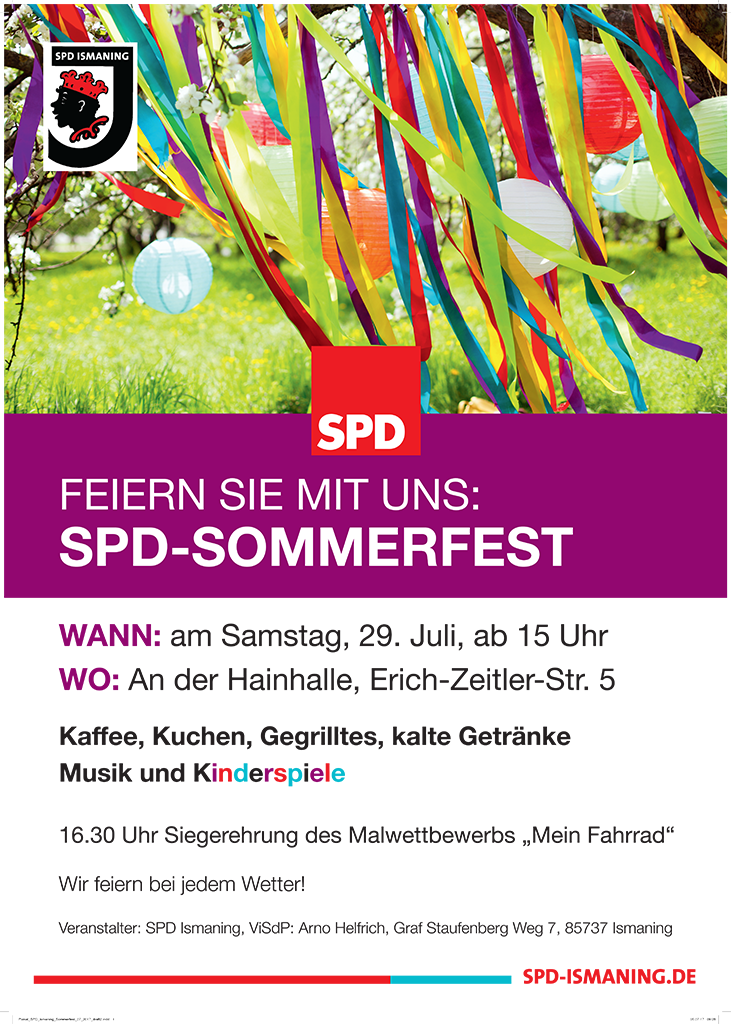 Feiern Sie mit uns beim SPD-SOMMERFEST - SPD Ismaning